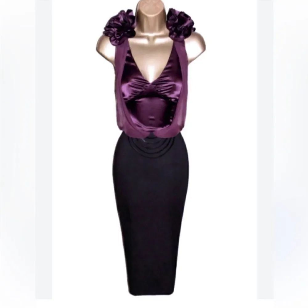 Karen Millen Chic Purple and Black dress, US6